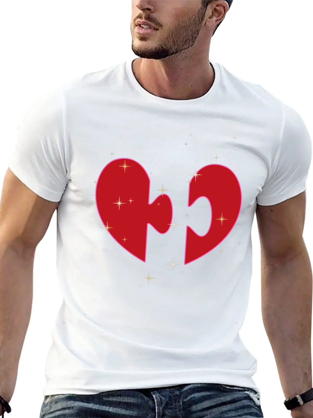 Heart Puzzle Piece Graphic Tee - Black product image 11