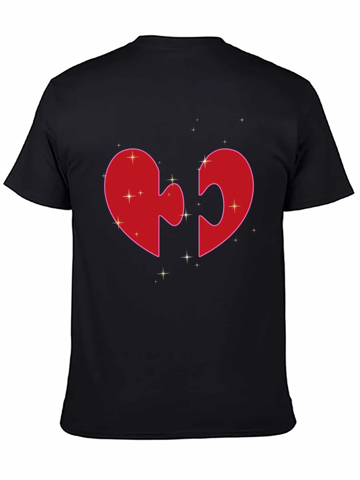 Heart Puzzle Piece Graphic Tee - Black product image 4