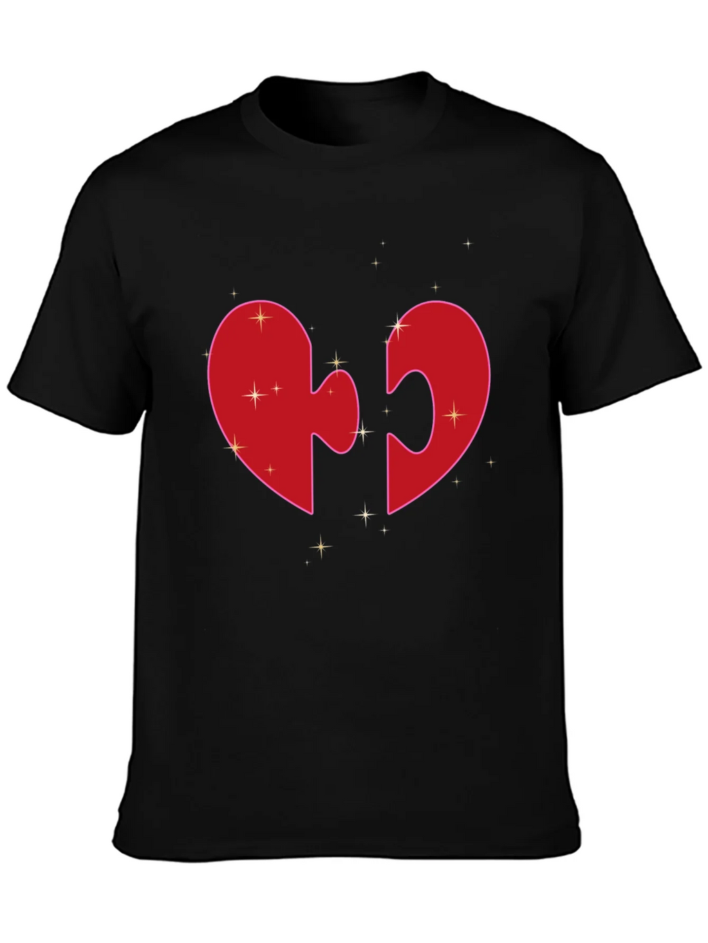 Heart Puzzle Piece Graphic Tee - Black product image 3