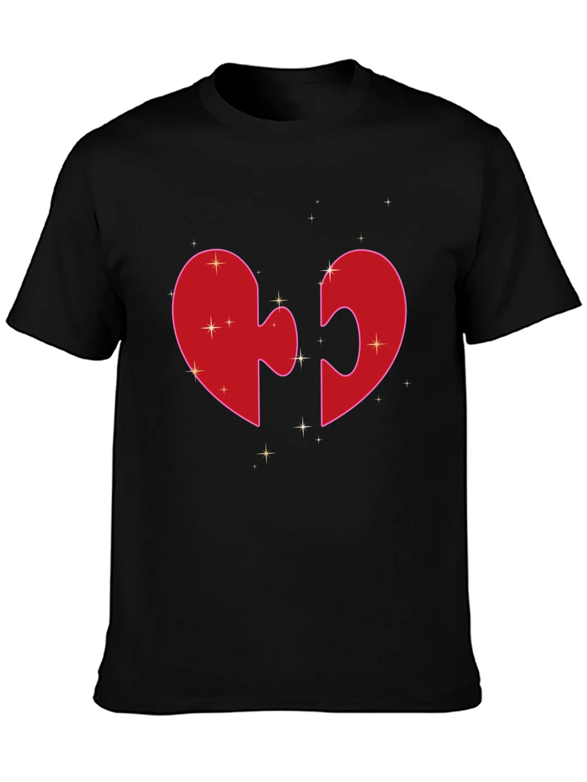 Heart Puzzle Piece Graphic Tee - Black product image 3