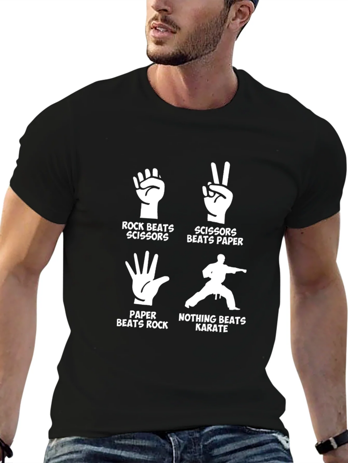 Rock Paper Scissors Karate Graphic Tee product image 4