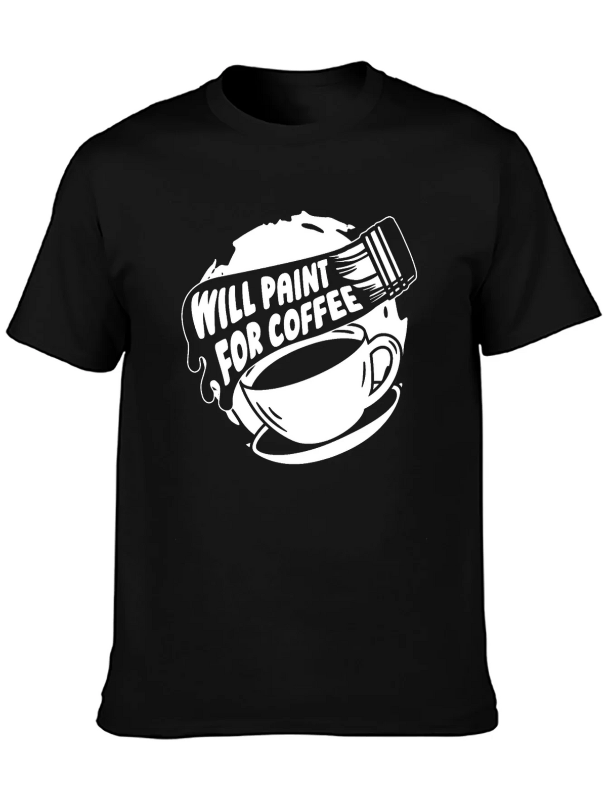 Will Paint for Coffee Graphic Tee product image 3