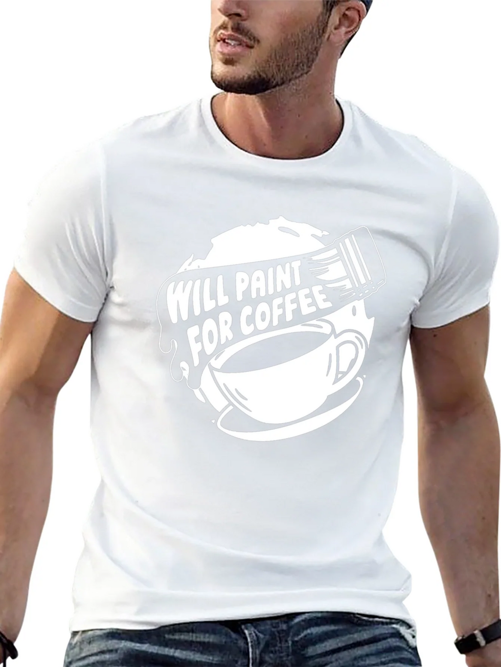 Will Paint for Coffee Graphic Tee product image 12