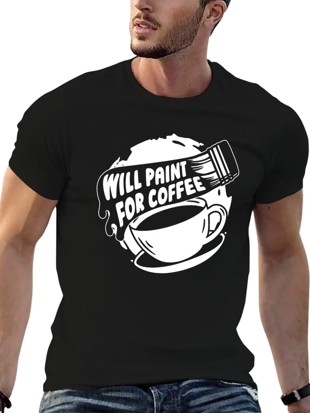 Will Paint for Coffee Graphic Tee product image 6