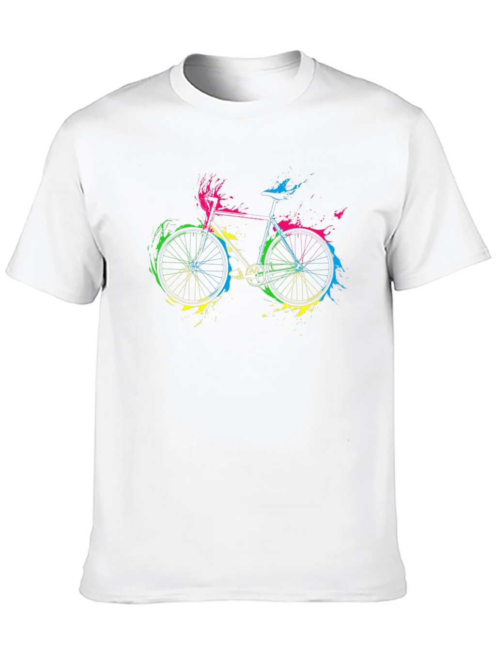Colorful Bike Graphic Tee - Black Cotton Shirt product image 9