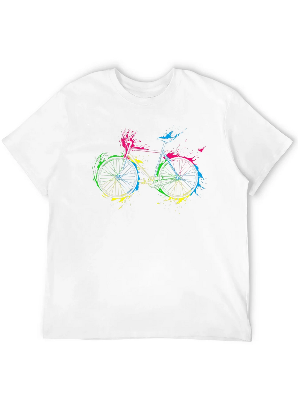 Colorful Bike Graphic Tee - Black Cotton Shirt product image 11