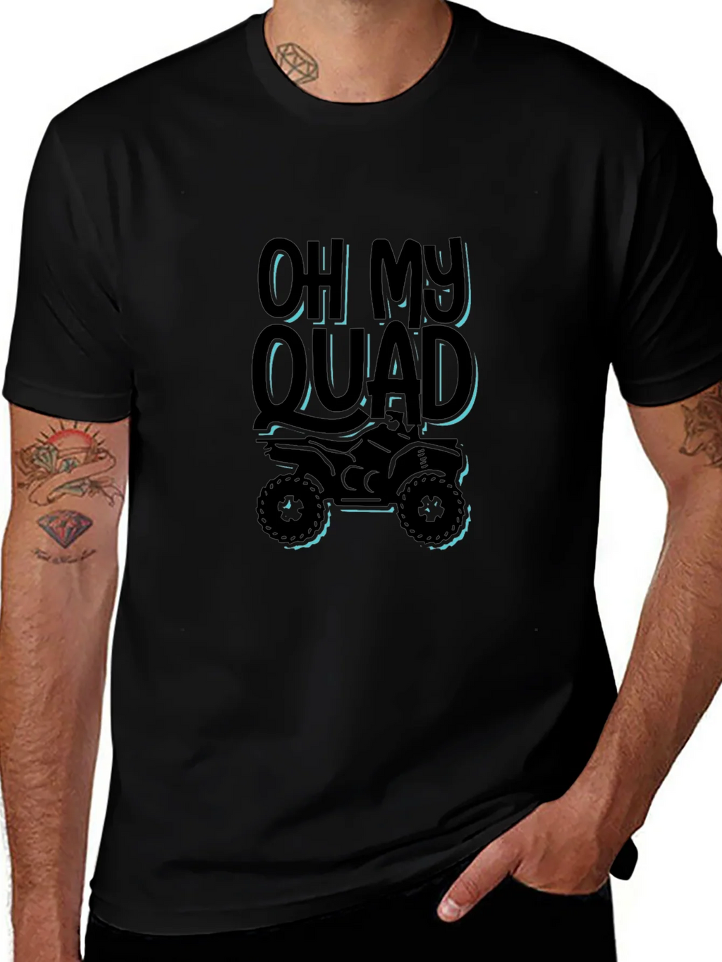 Oh My Quad Black T-Shirt - ATV Rider Gift product image 1