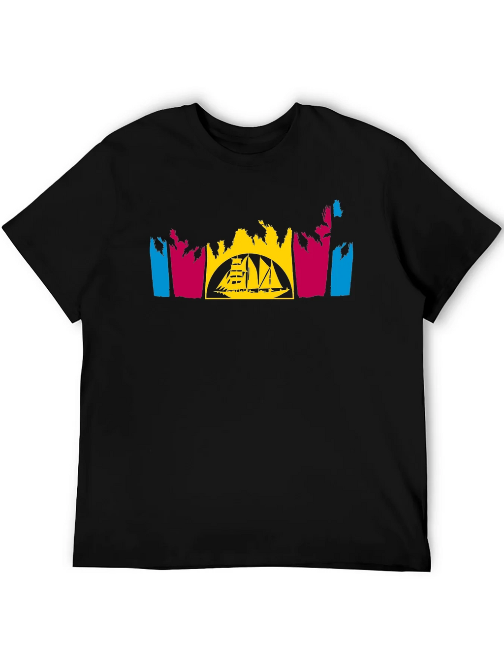 Tropical Sailboat T-Shirt - Black product image 5