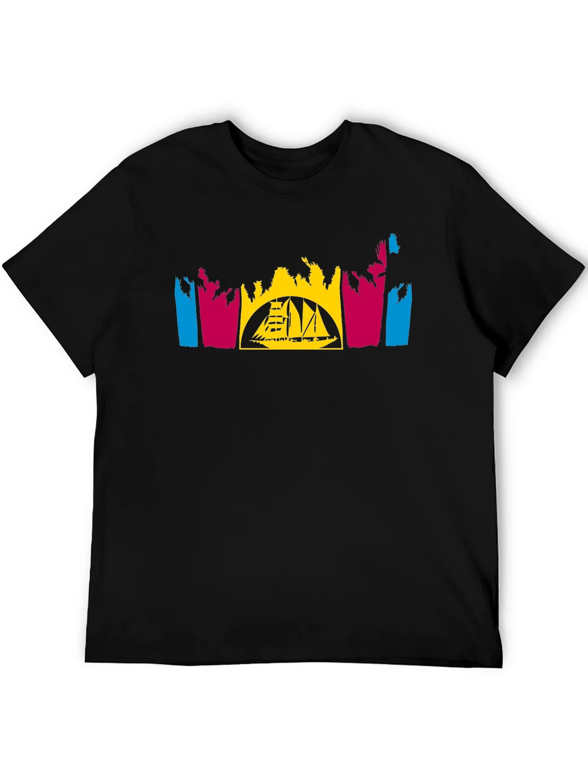 Tropical Sailboat T-Shirt - Black product image 5