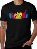 Tropical Sailboat T-Shirt - Black product image 1