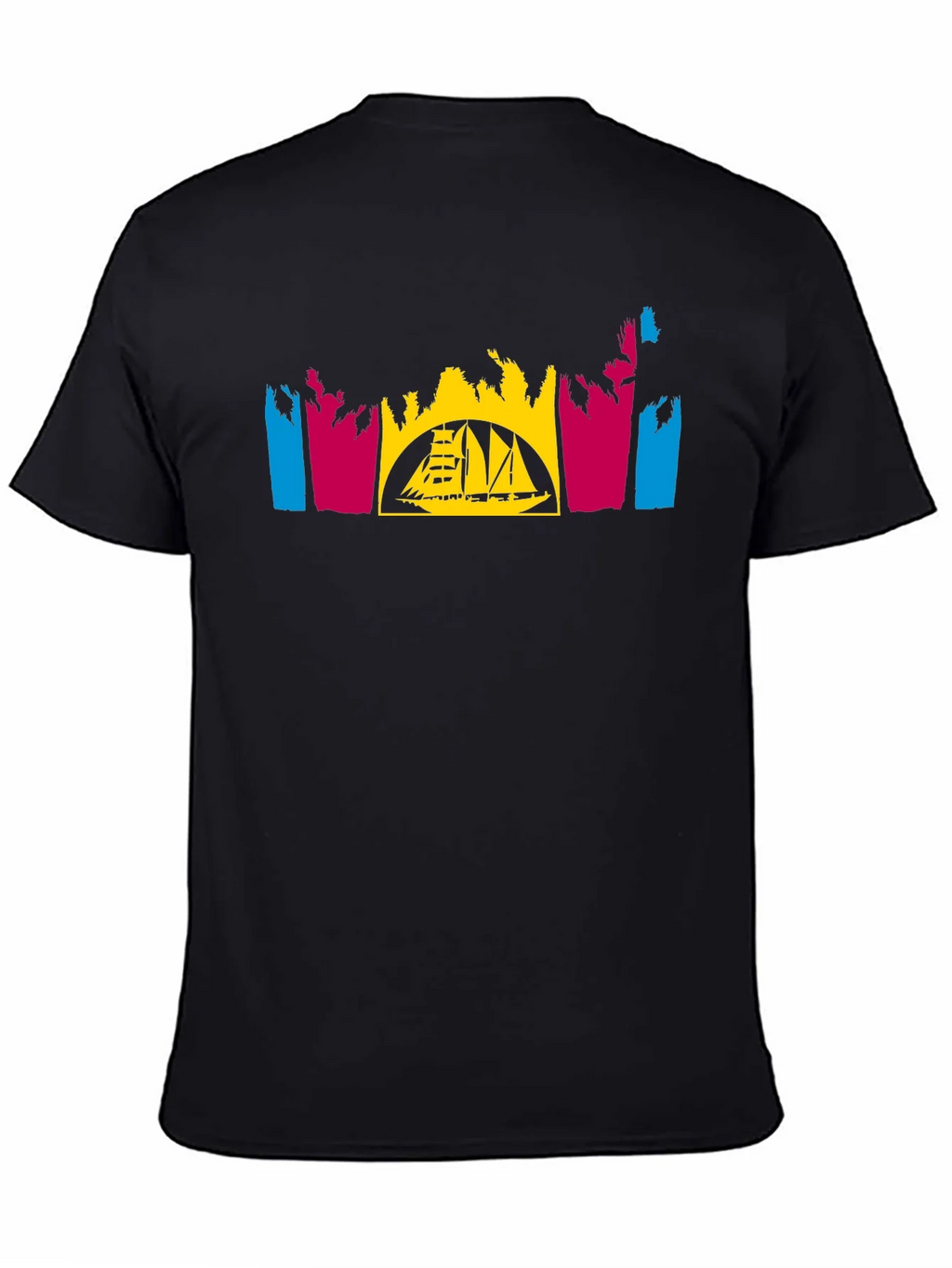 Tropical Sailboat T-Shirt - Black product image 4