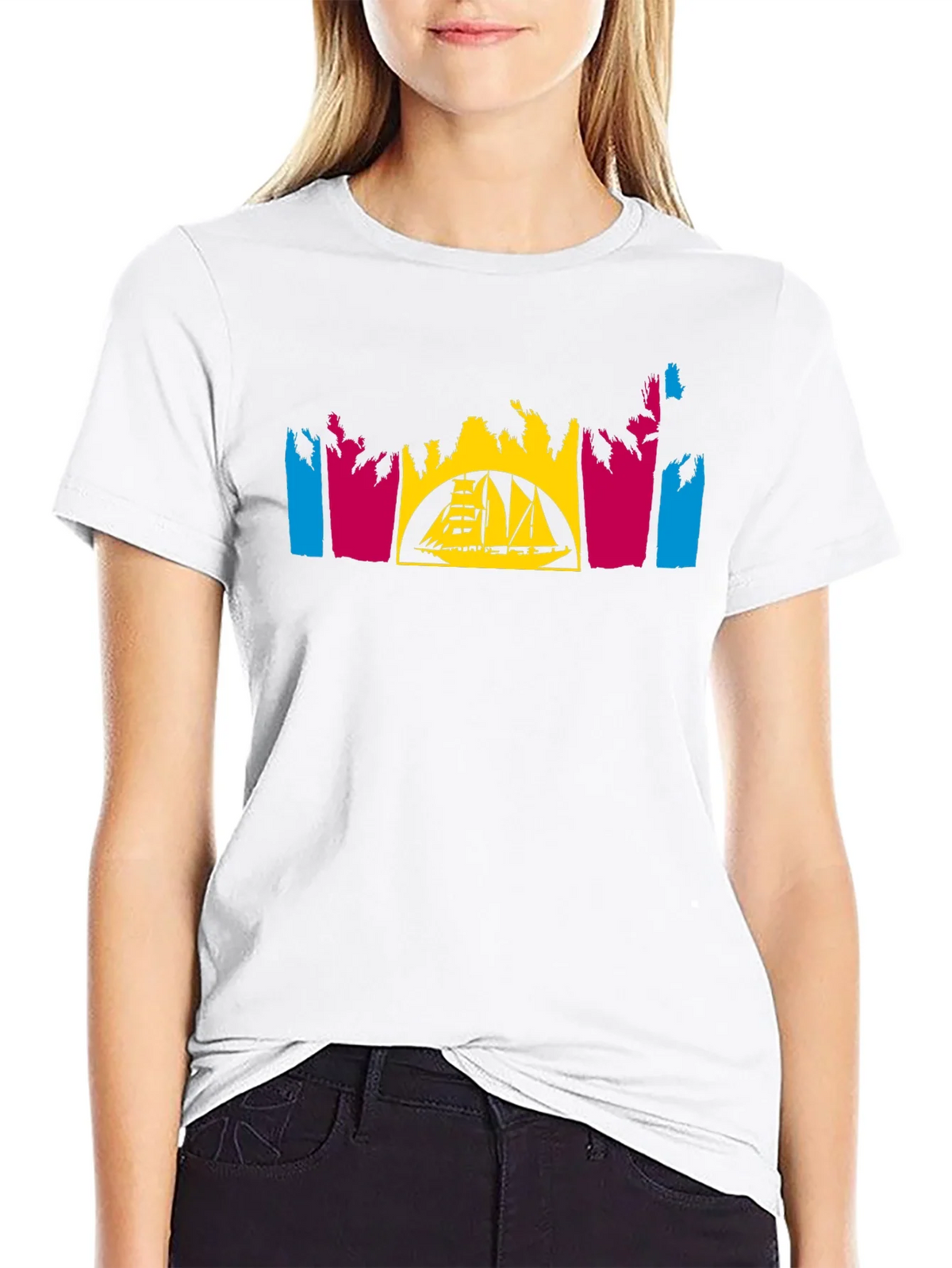 Tropical Sailboat T-Shirt - Black product image 8