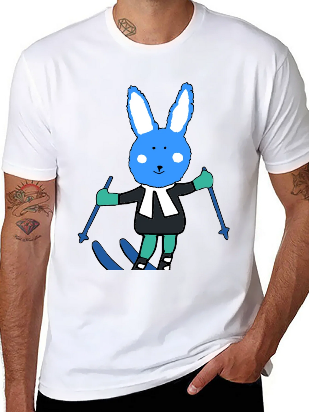 Ski Bunny Tee: Fun Cartoon Rabbit T-Shirt product image 6