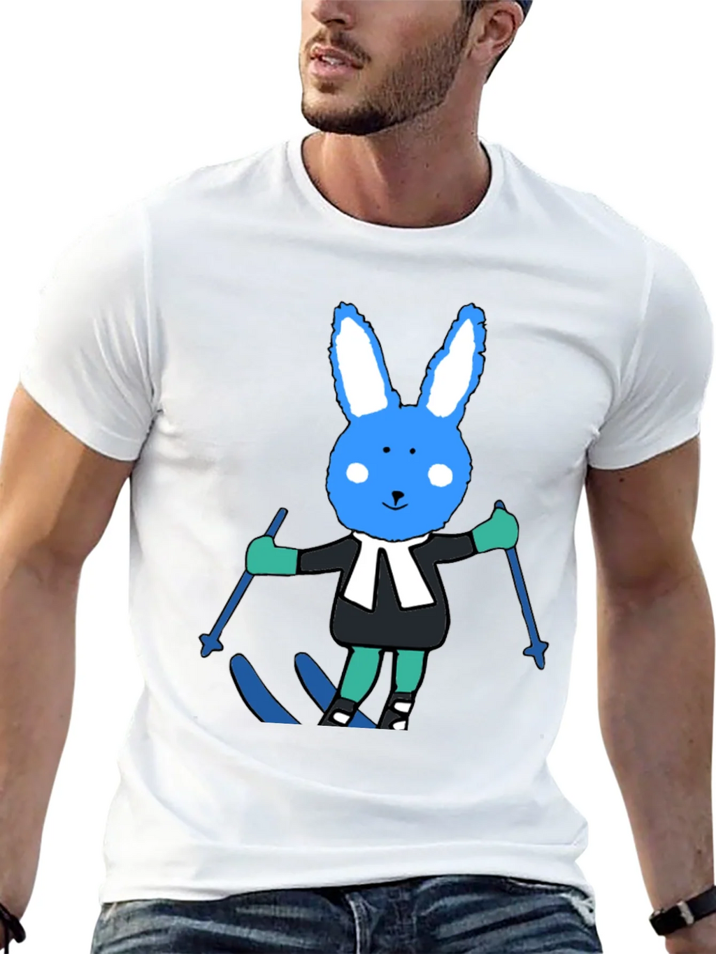 Ski Bunny Tee: Fun Cartoon Rabbit T-Shirt product image 11