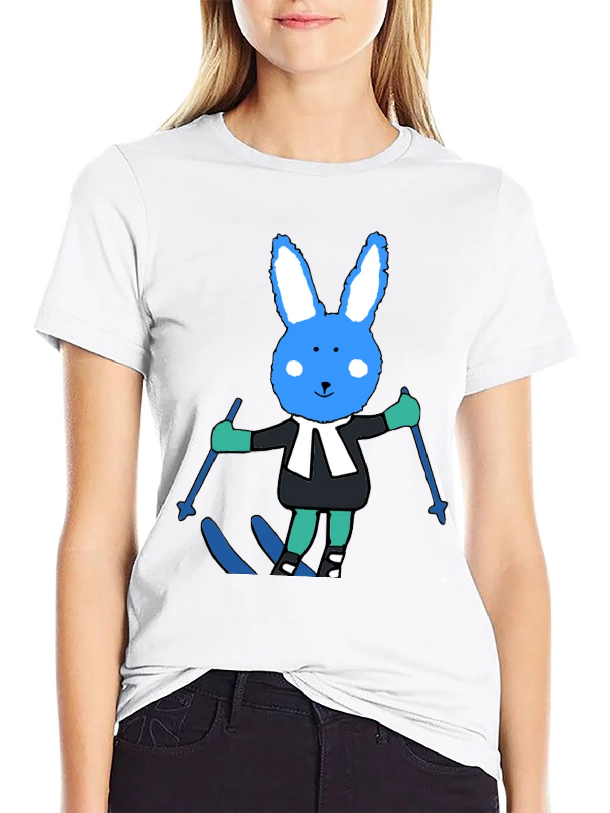 Ski Bunny Tee: Fun Cartoon Rabbit T-Shirt product image 7