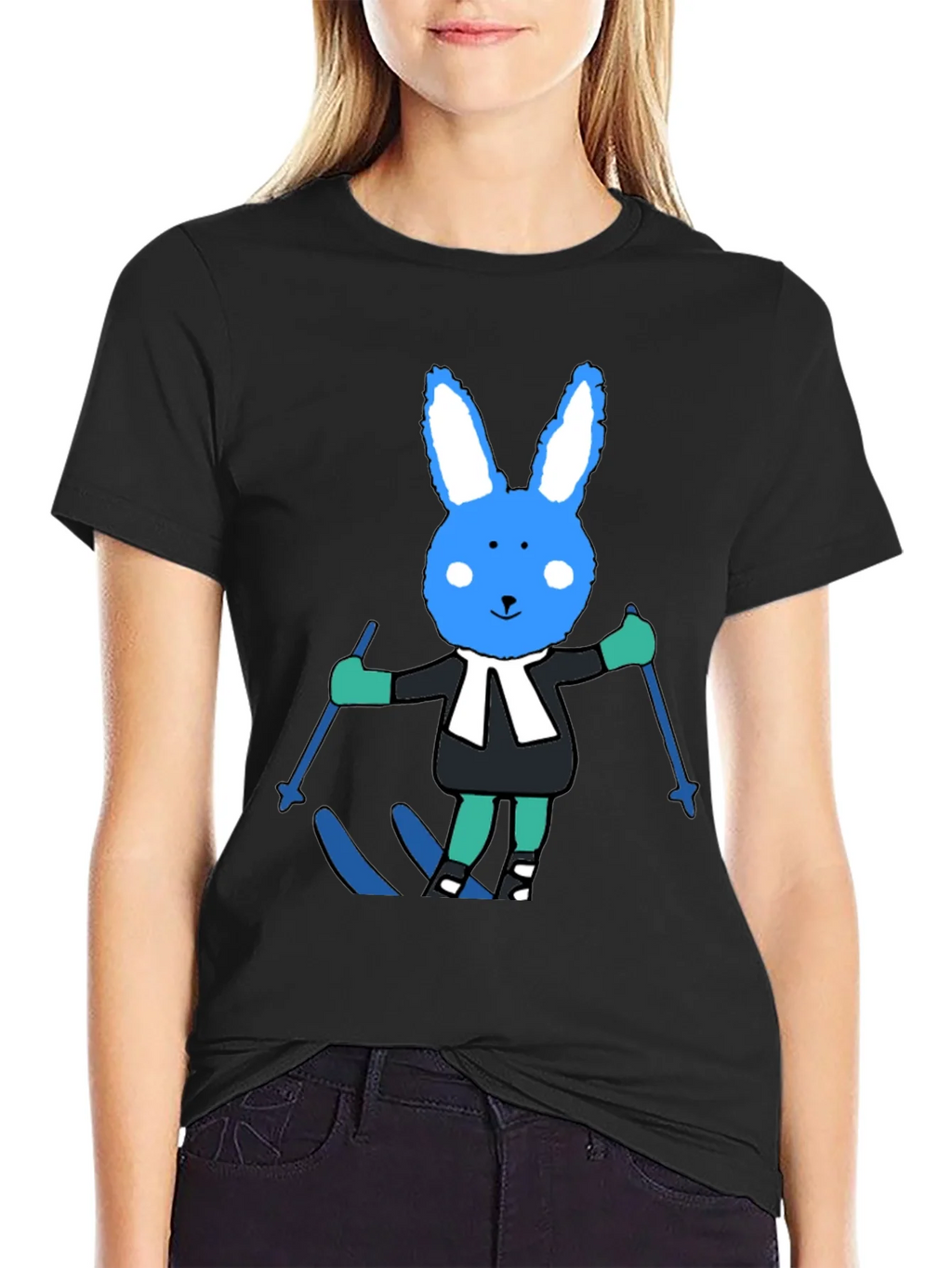 Ski Bunny Tee: Fun Cartoon Rabbit T-Shirt product image 2