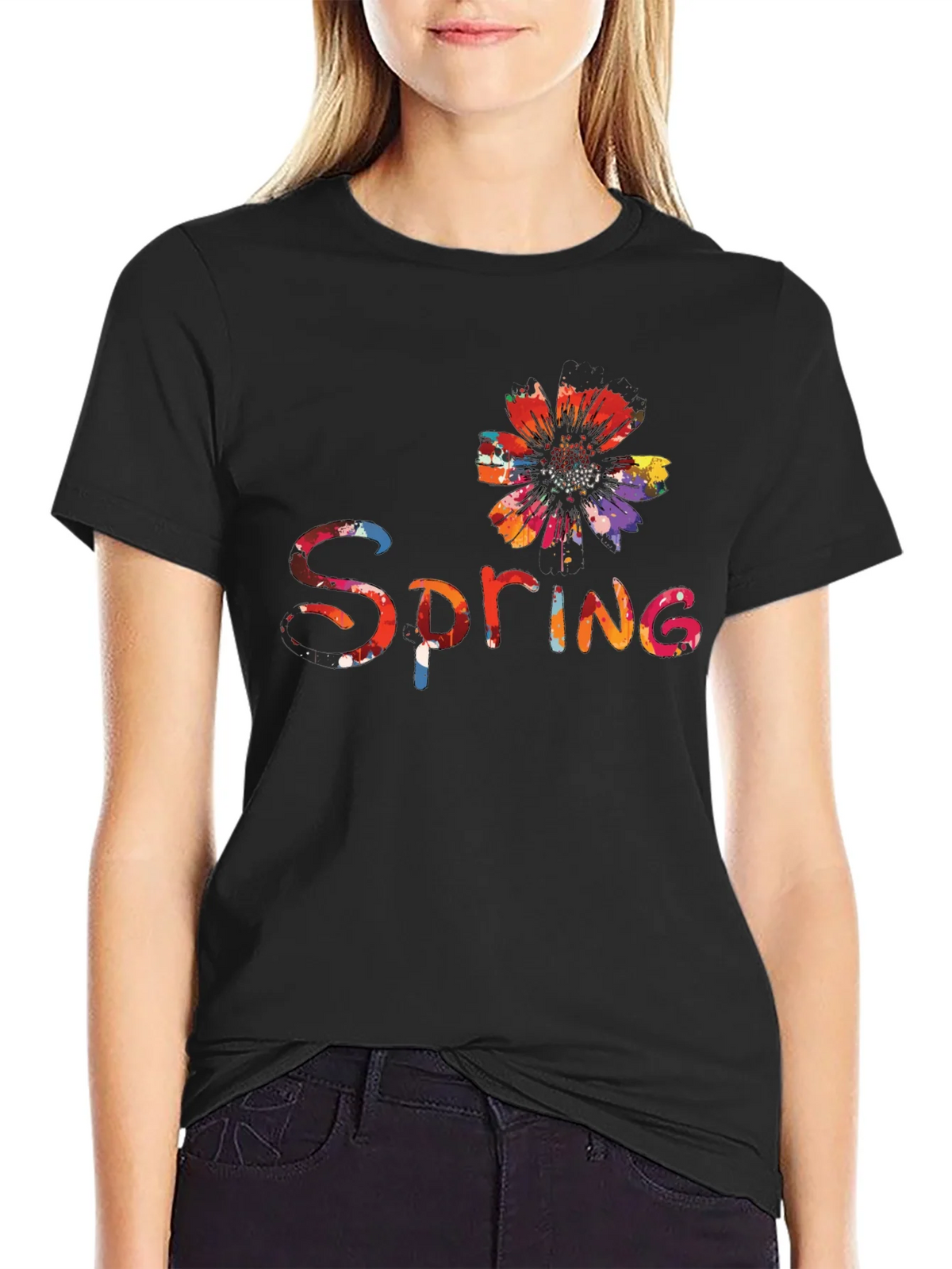 Spring Flower Graphic Tee - Black product image 2