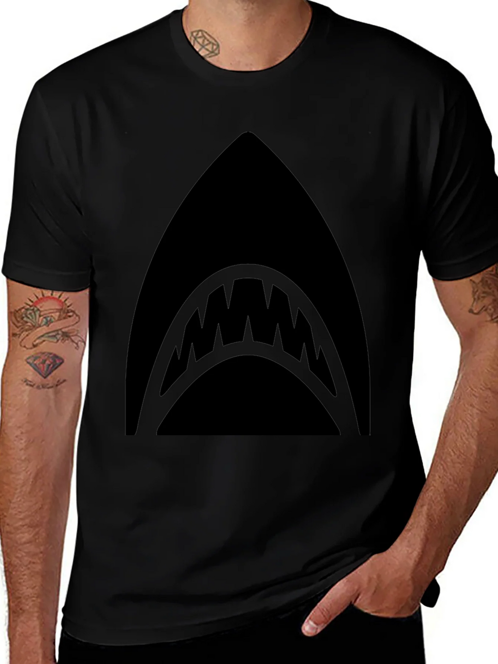 Mens Black Shark Graphic T-Shirt product image 1