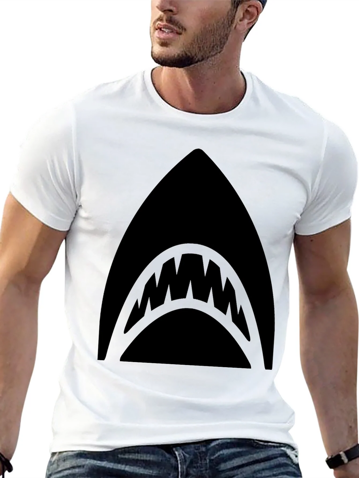 Mens Black Shark Graphic T-Shirt product image 12