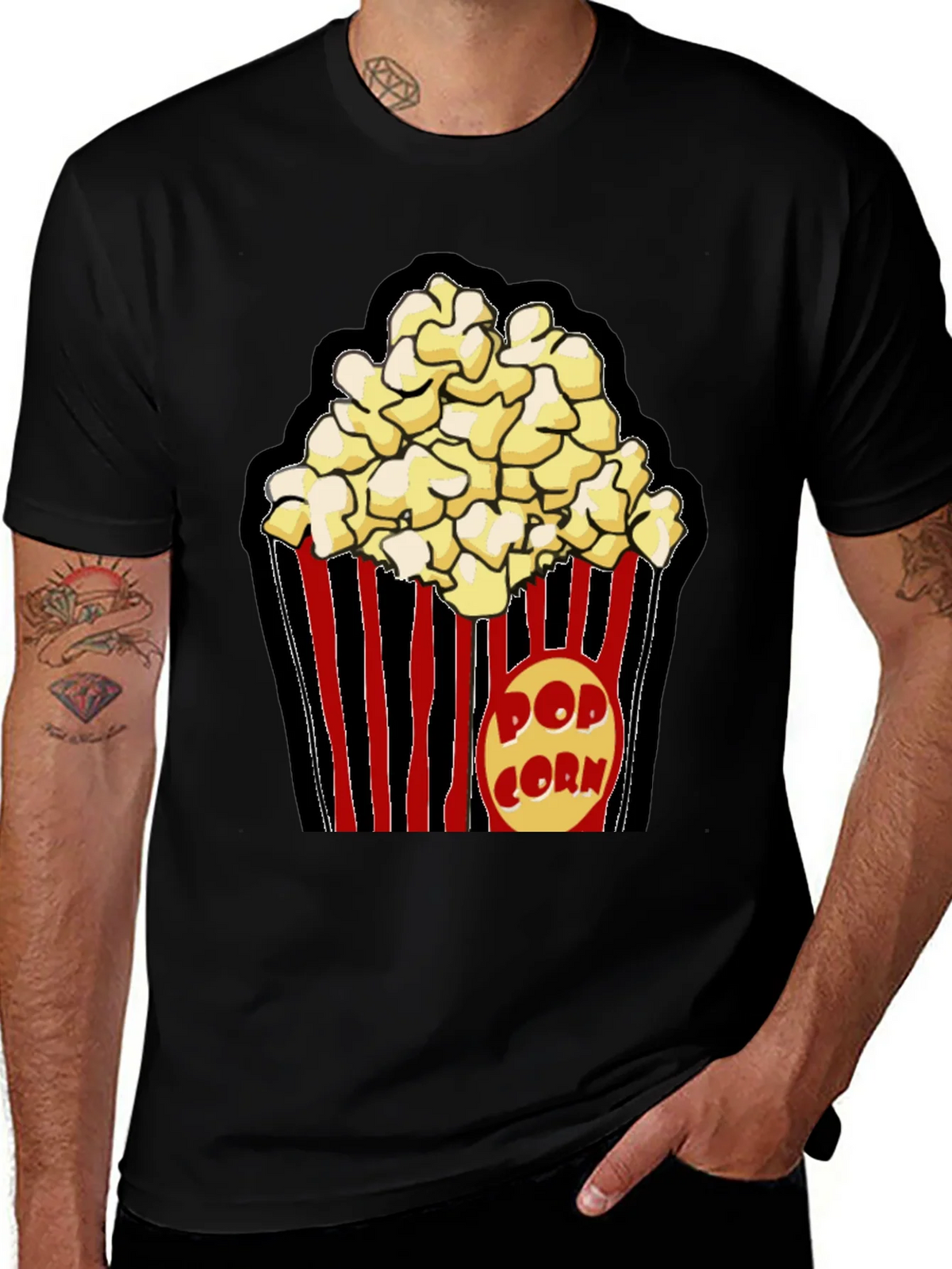Popcorn Graphic Black T-Shirt product image 1