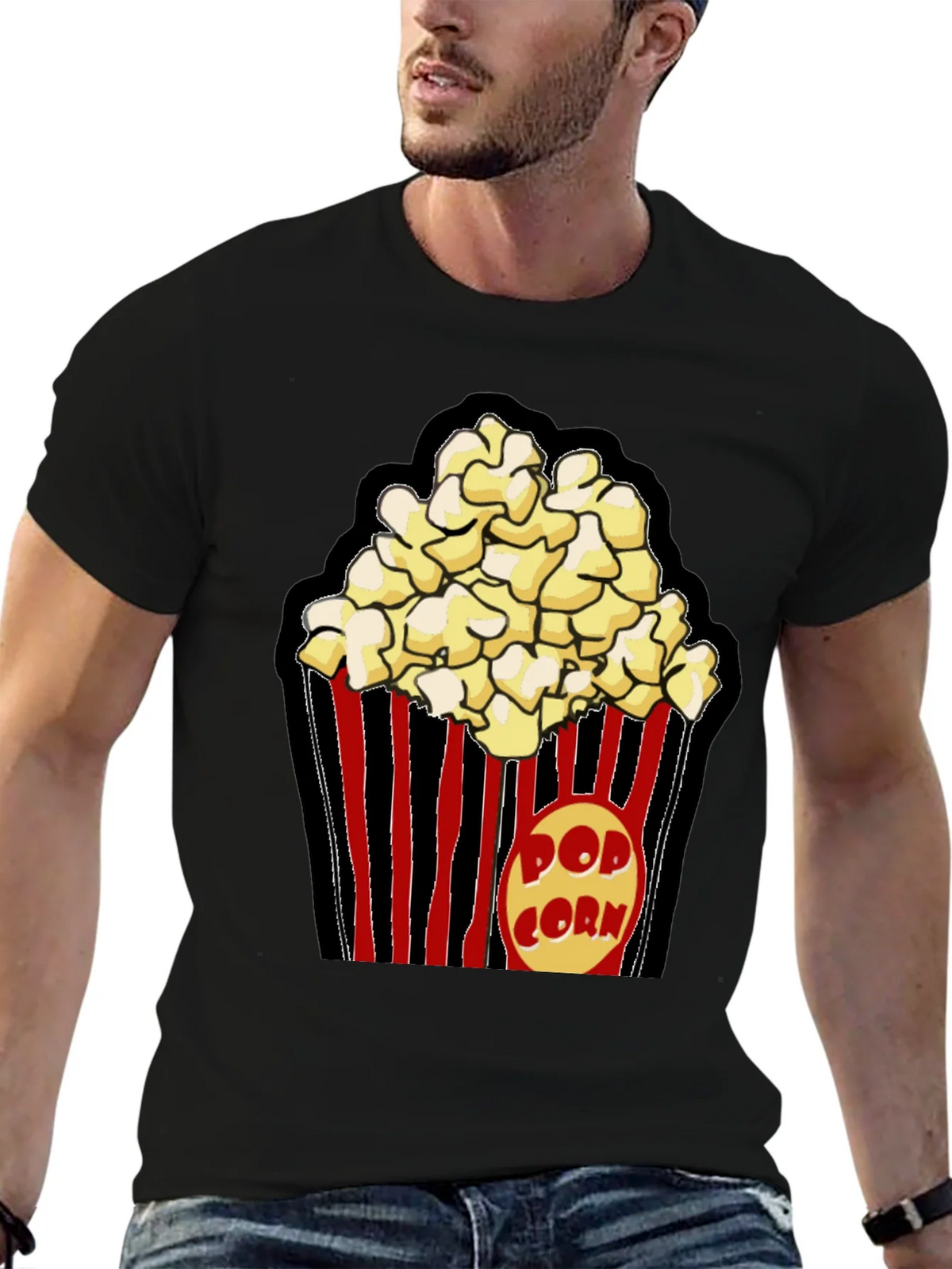 Popcorn Graphic Black T-Shirt product image 6