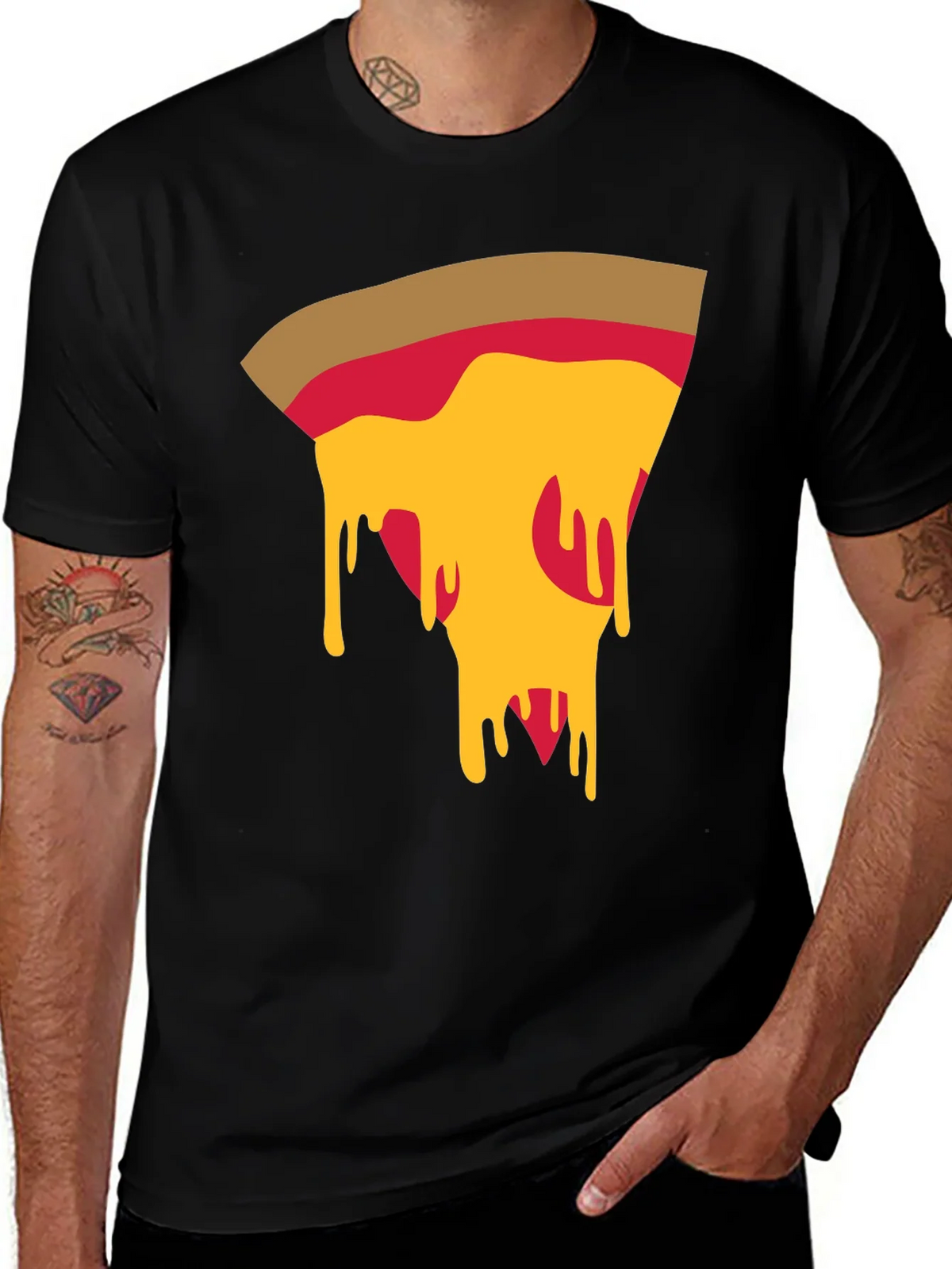 Pizza Slice Graphic Tee - Casual Black T-Shirt product image 1
