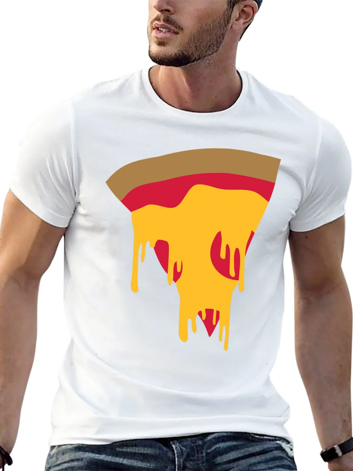 Pizza Slice Graphic Tee - Casual Black T-Shirt product image 9
