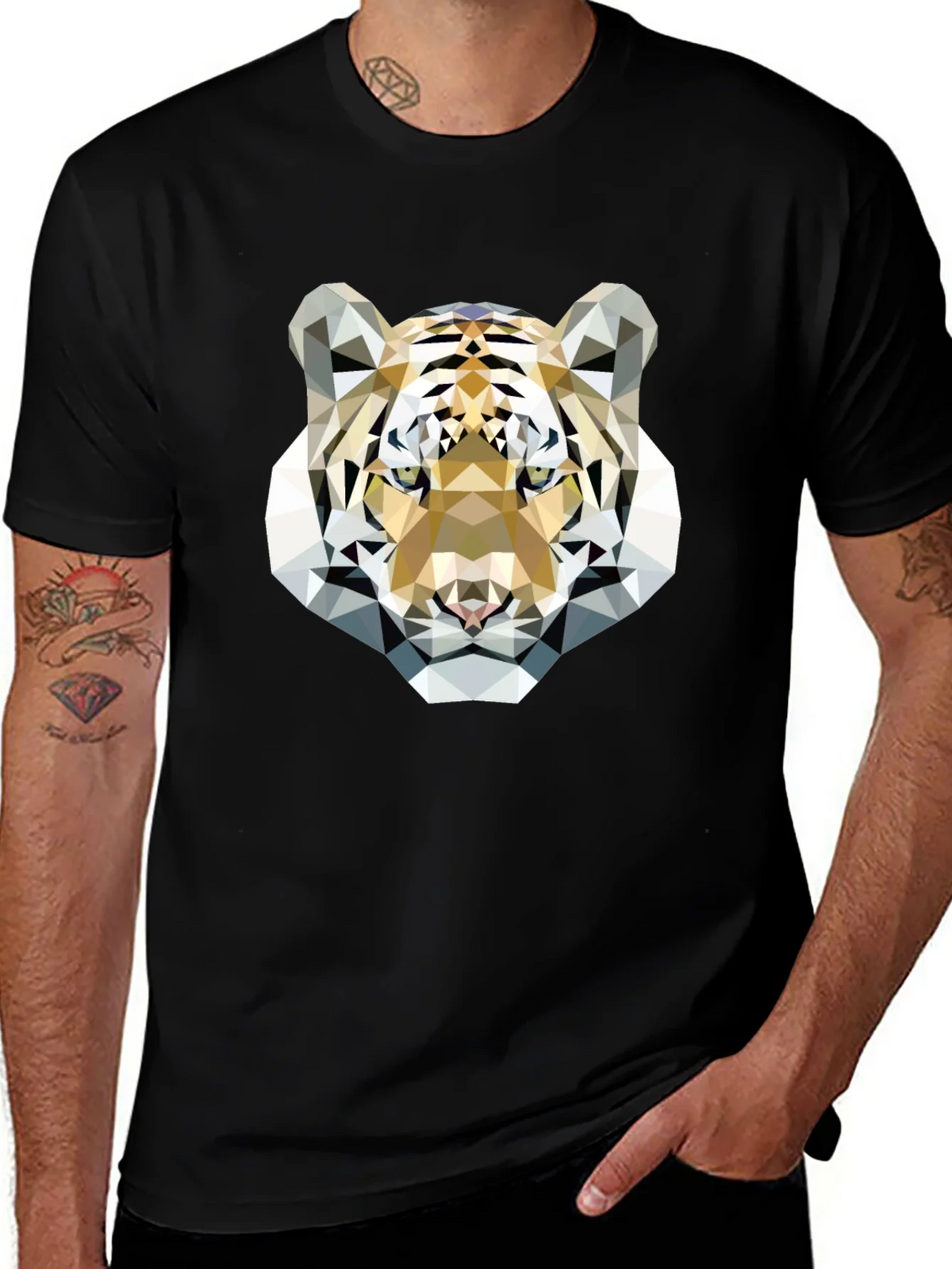 Geometric Tiger Graphic Tee - Modern & Stylish product image 1