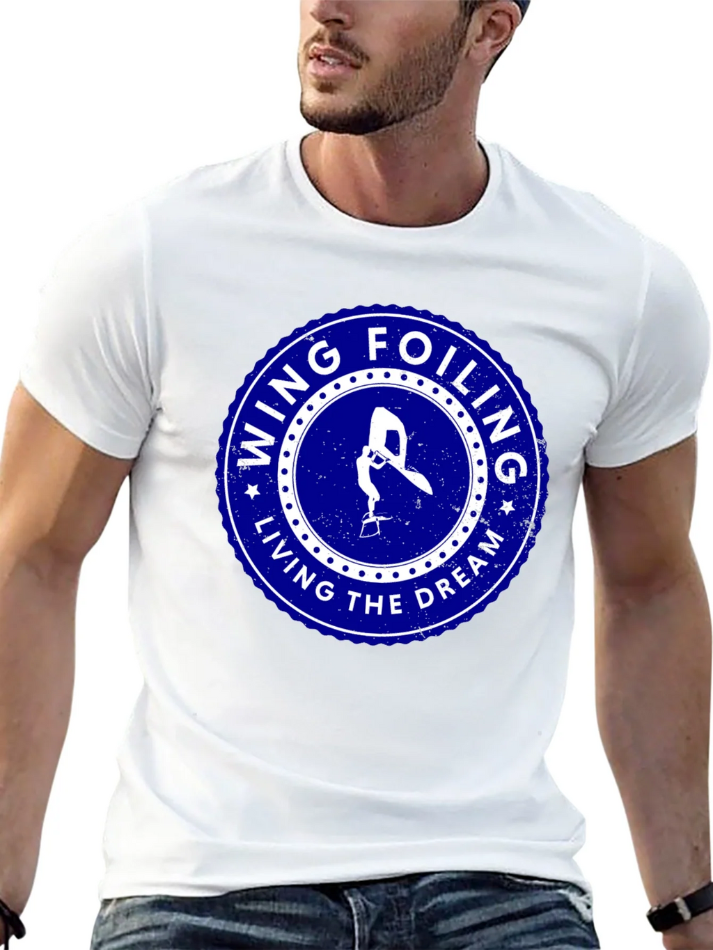 Wing Foiling Living the Dream Black T-Shirt product image 6