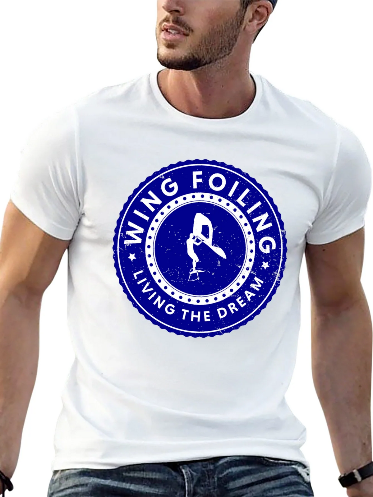 Wing Foiling Living the Dream Black T-Shirt product image 6