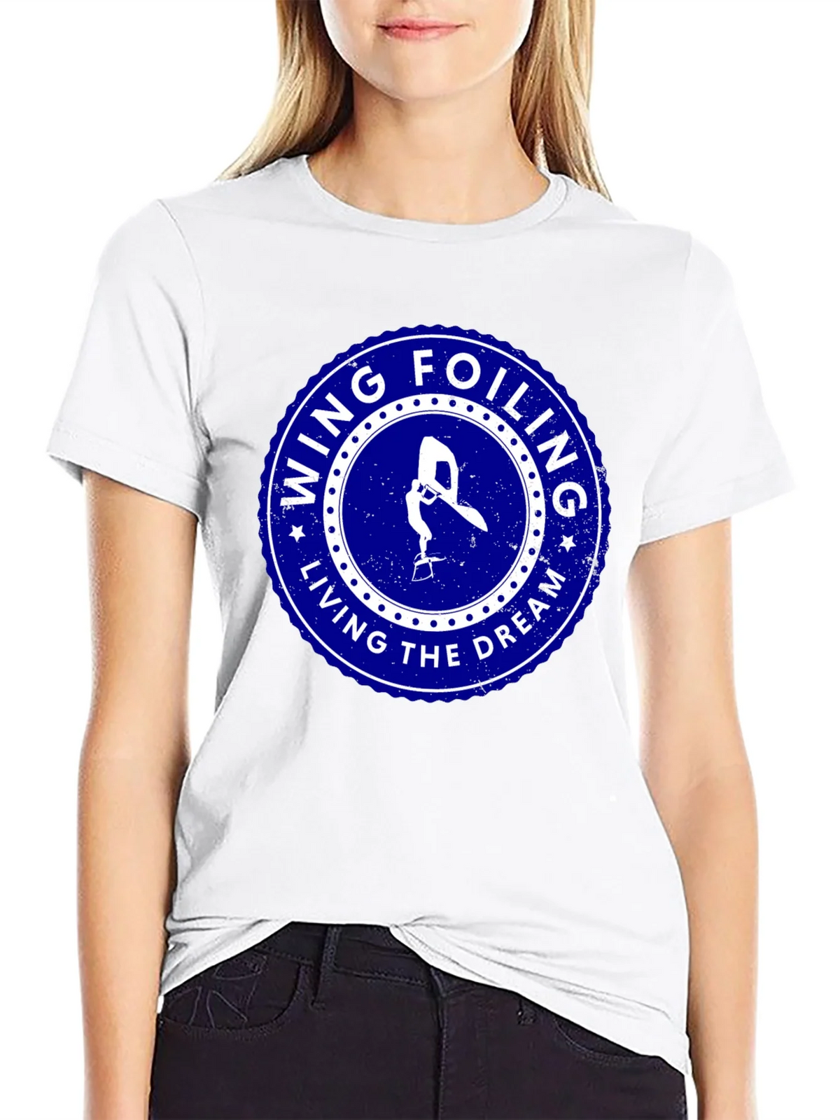Wing Foiling Living the Dream Black T-Shirt product image 5