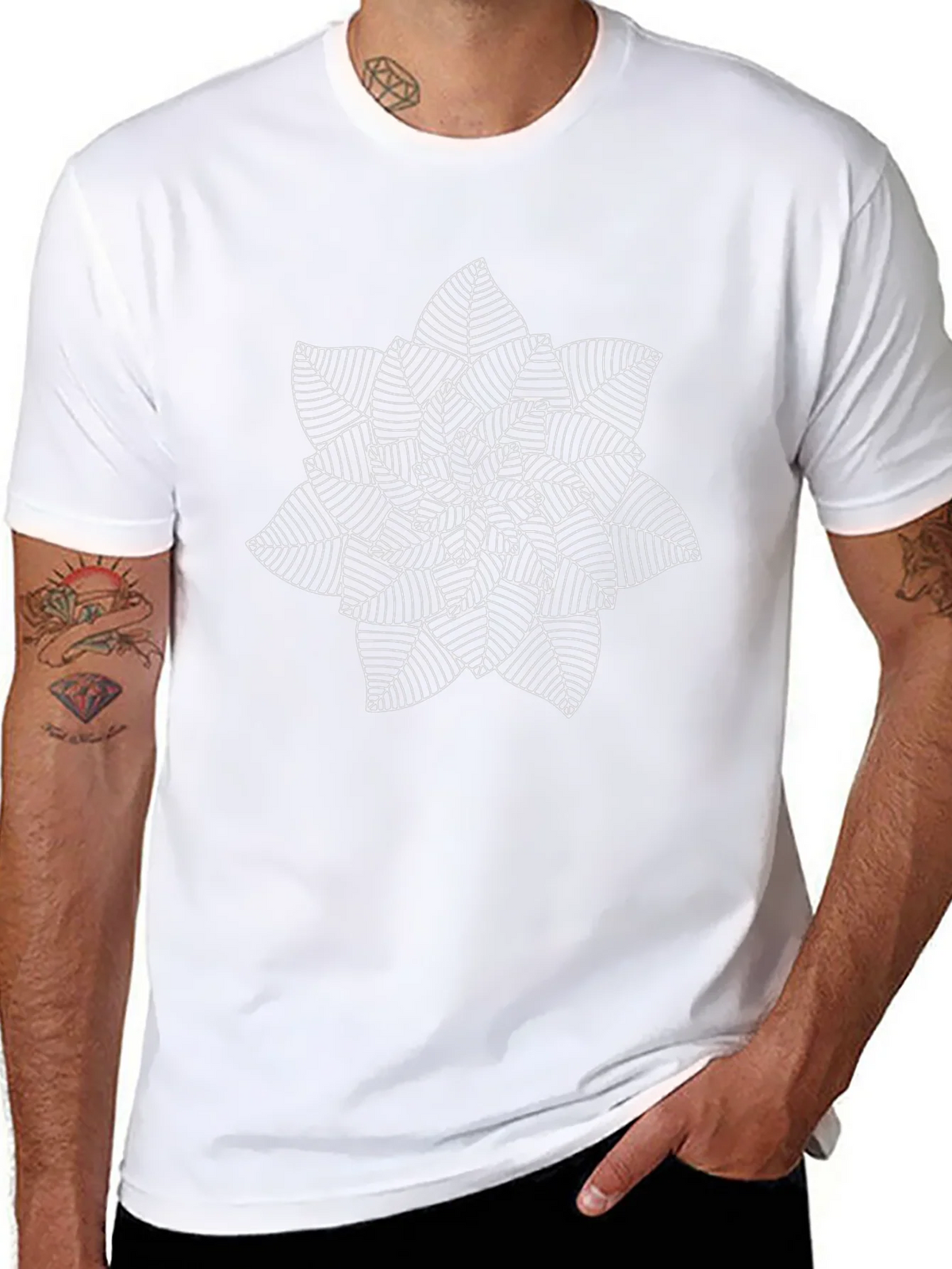 Leaf Mandala Graphic Tee - Stylish Black T-Shirt product image 2