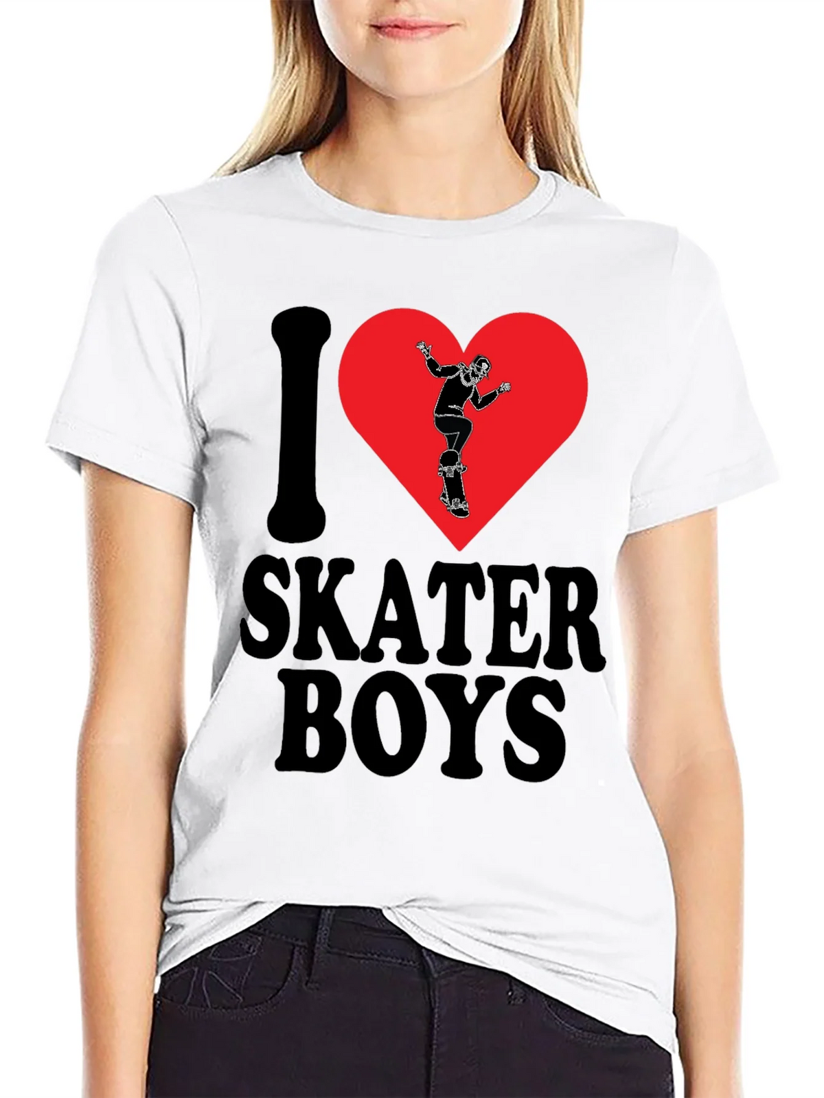 I Heart Skater Boys Black Graphic Tee product image 2