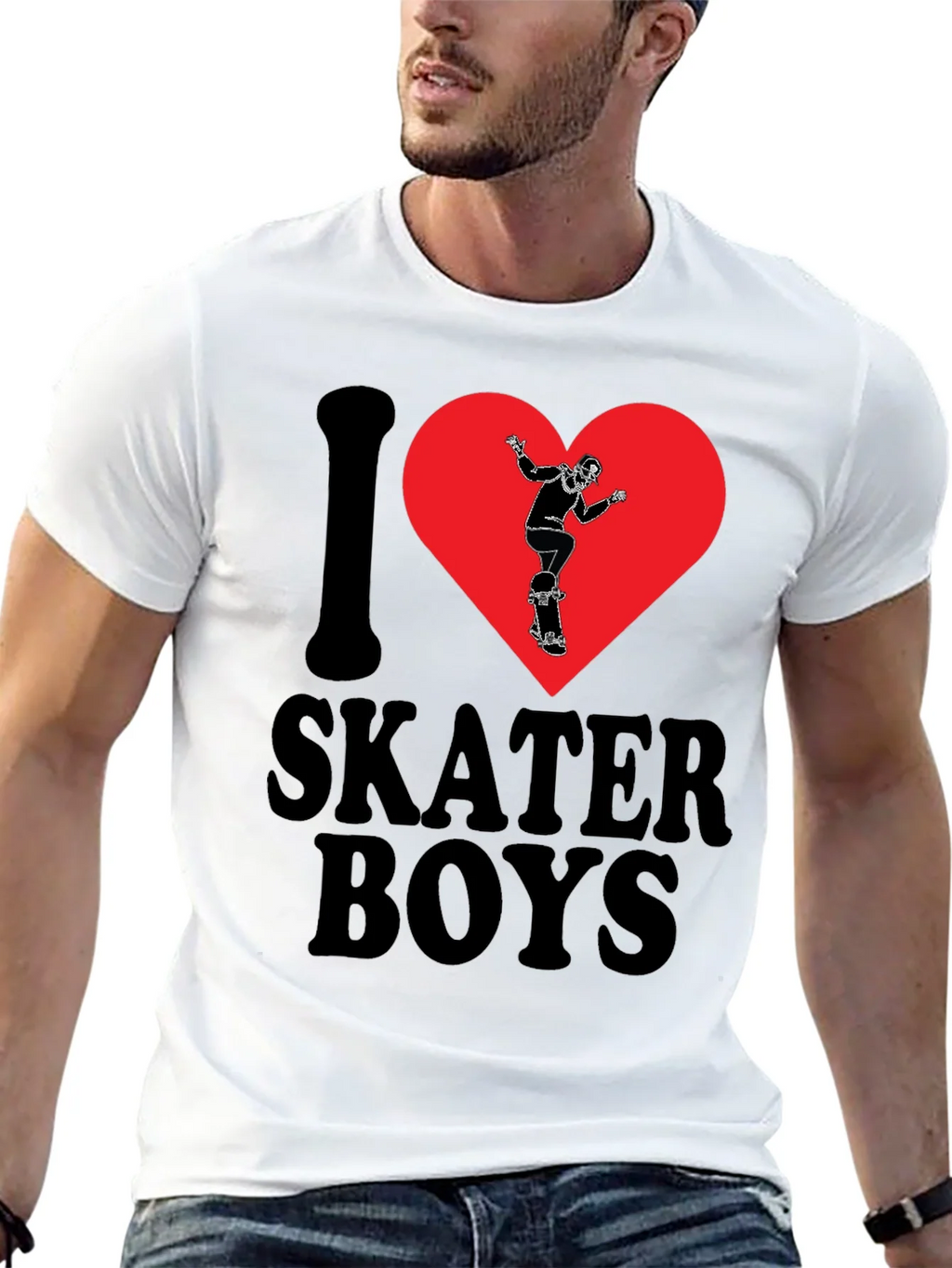 I Heart Skater Boys Black Graphic Tee product image 3