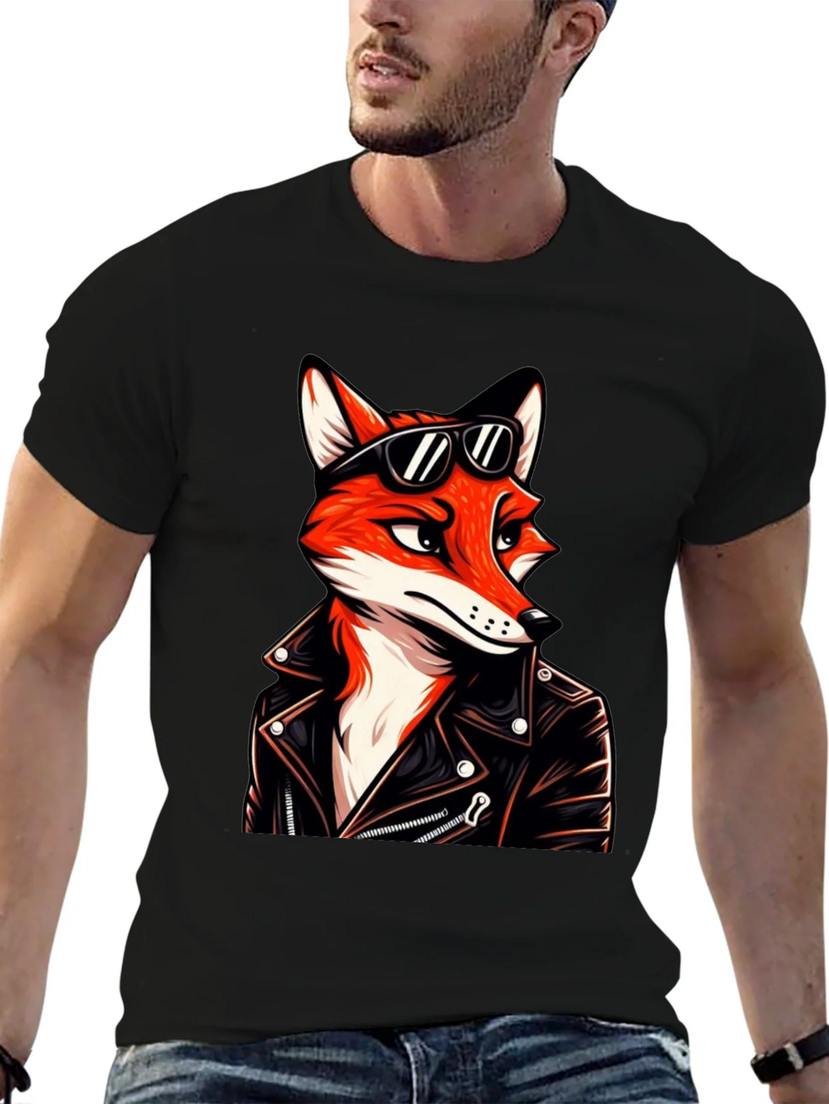 Cool Fox Biker T-Shirt product image 5