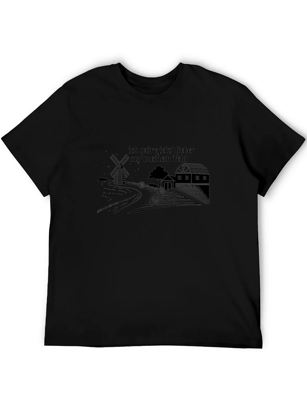 Mens Black Graphic T-Shirt - Farm Theme product image 5