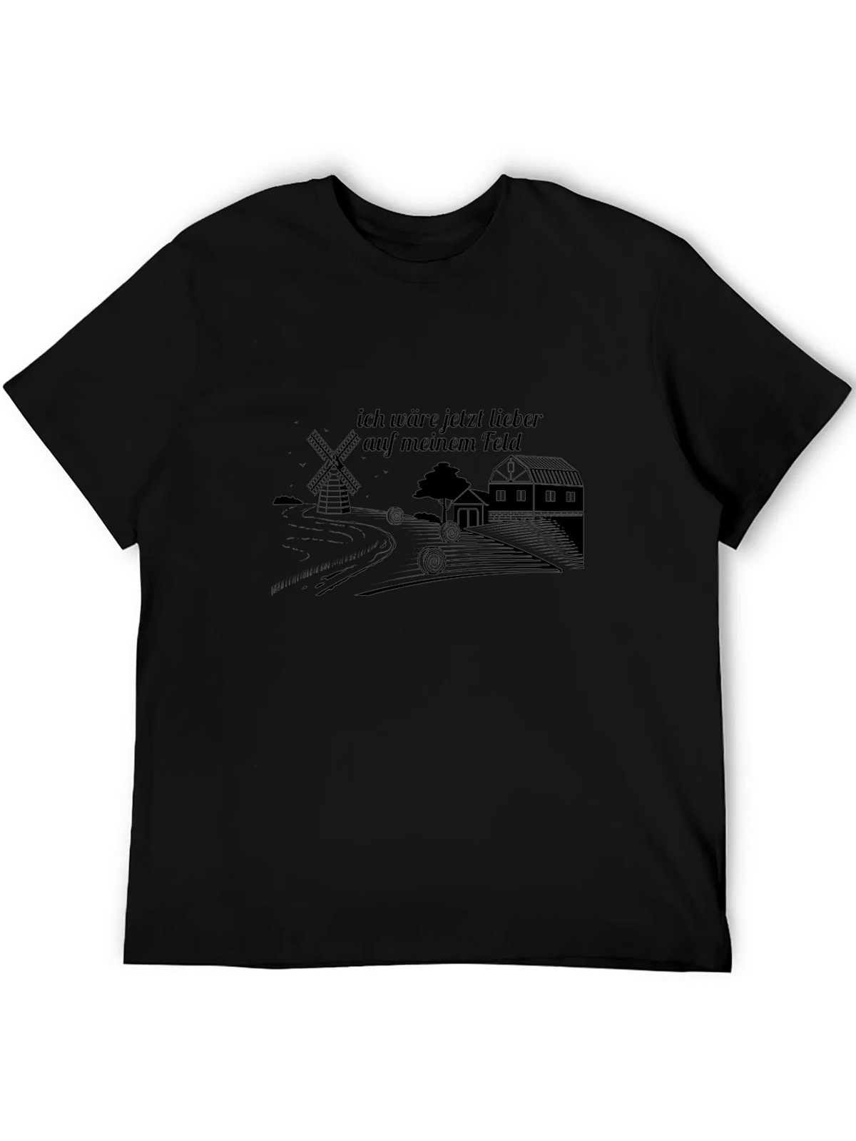 Mens Black Graphic T-Shirt - Farm Theme product image 5