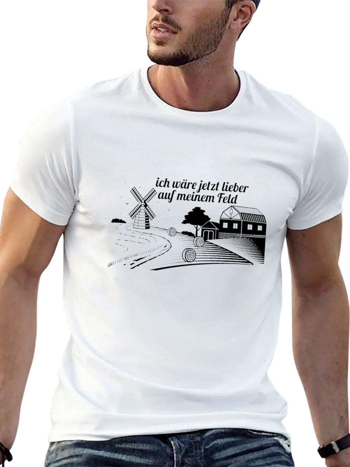 Mens Black Graphic T-Shirt - Farm Theme product image 12