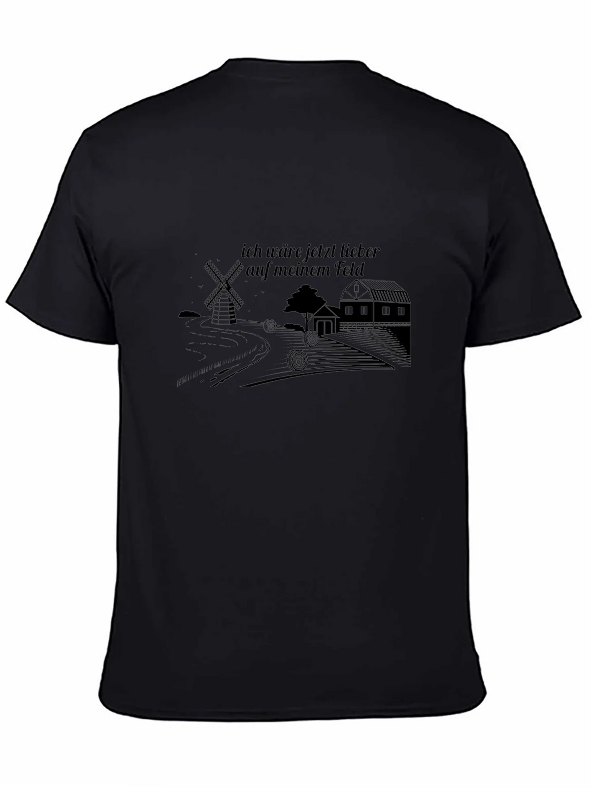 Mens Black Graphic T-Shirt - Farm Theme product image 4