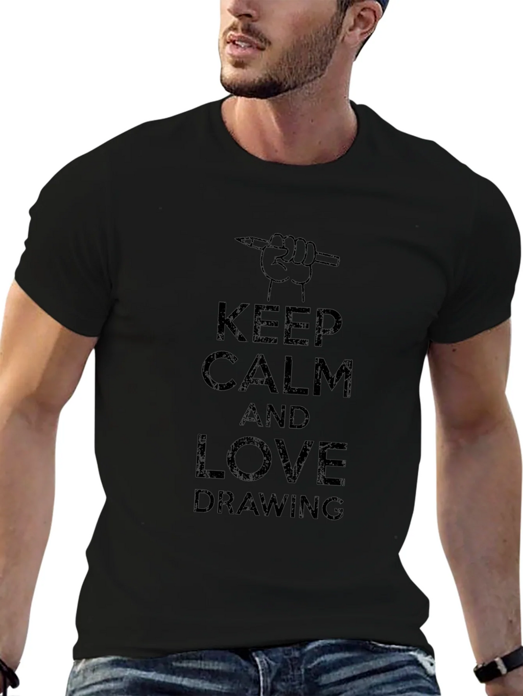 Keep Calm and Love Drawing Graphic T-Shirt product image 6