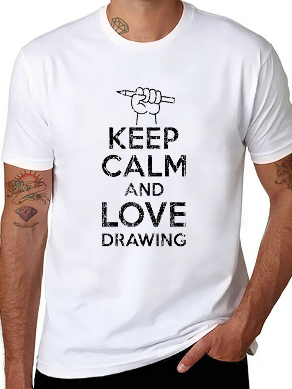 Keep Calm and Love Drawing Graphic T-Shirt product image 7