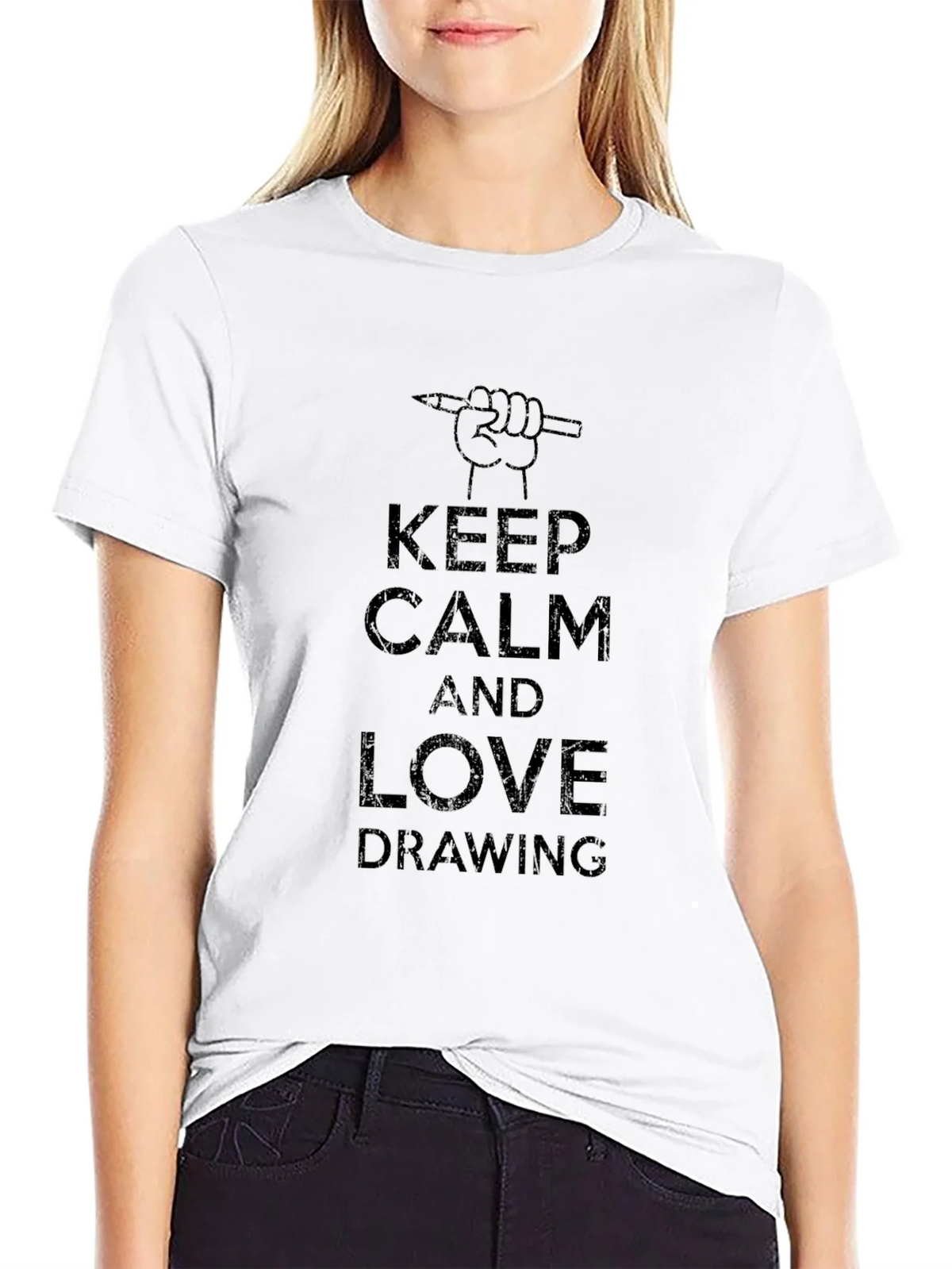 Keep Calm and Love Drawing Graphic T-Shirt product image 8