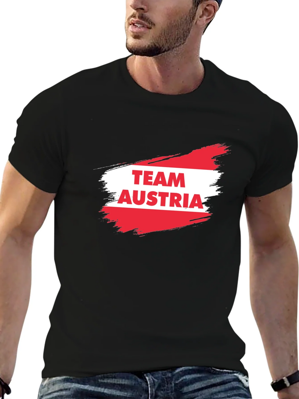 Team Austria T-Shirt - Black Cotton Tee product image 4