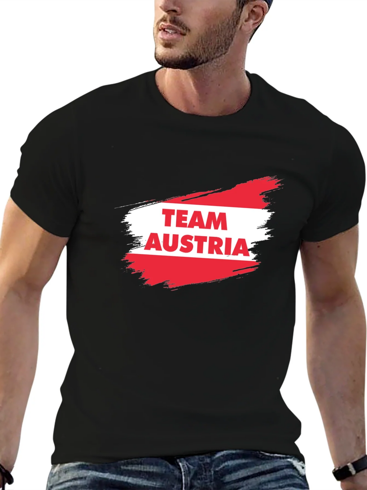 Team Austria T-Shirt - Black Cotton Tee product image 4