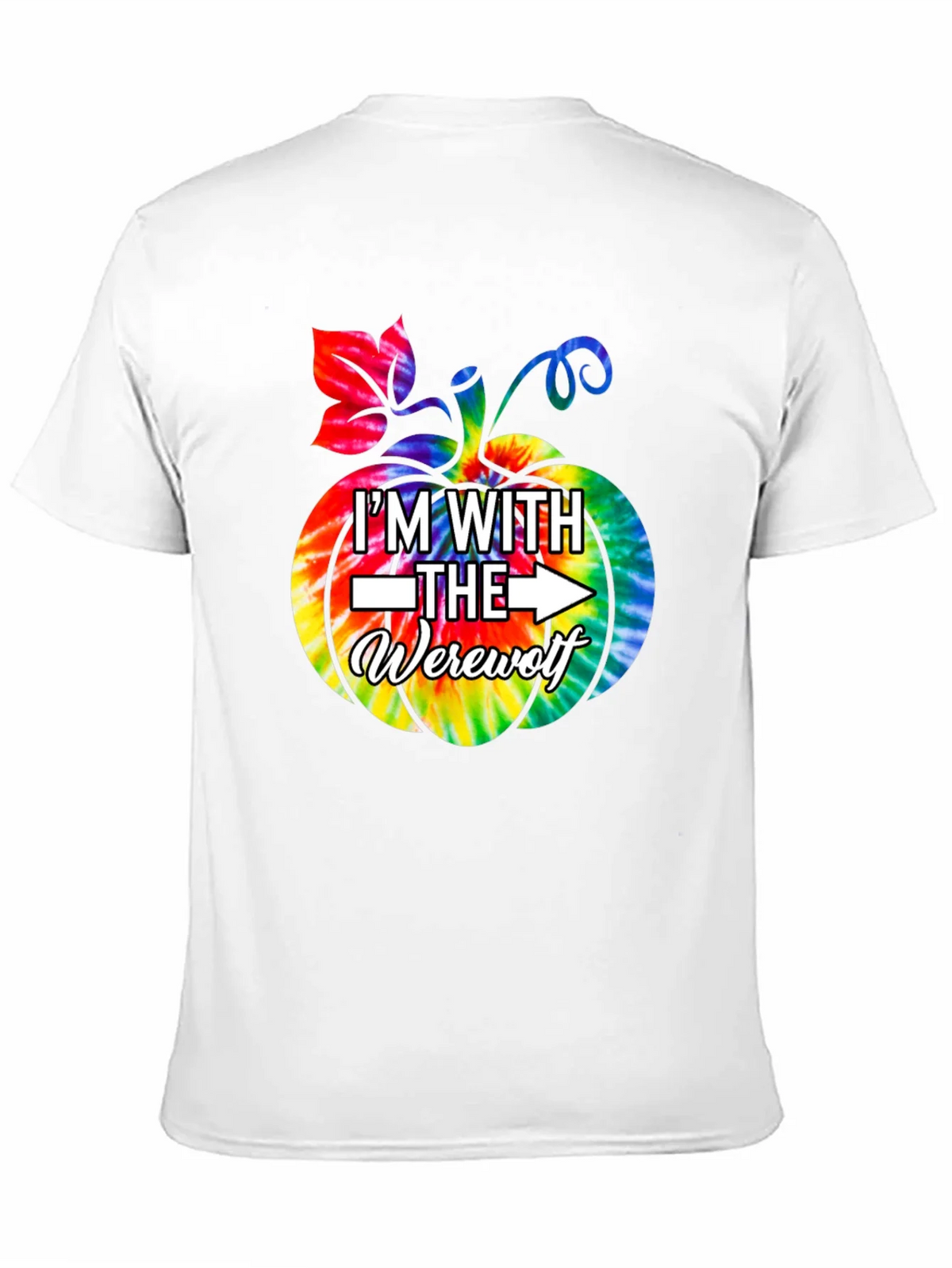 Im With The Werewolf Tie Dye Pumpkin Graphic Tee product image 10