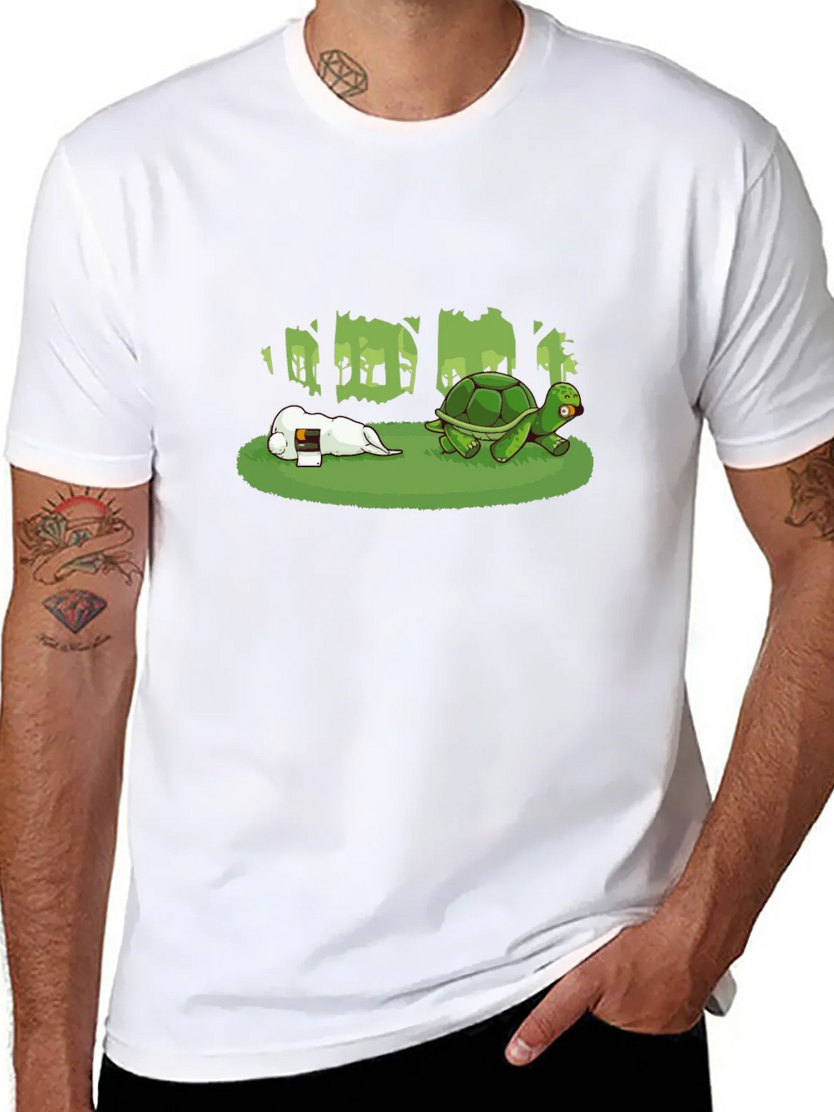 Hare & Tortoise T-Shirt - Black Cotton Blend product image 3