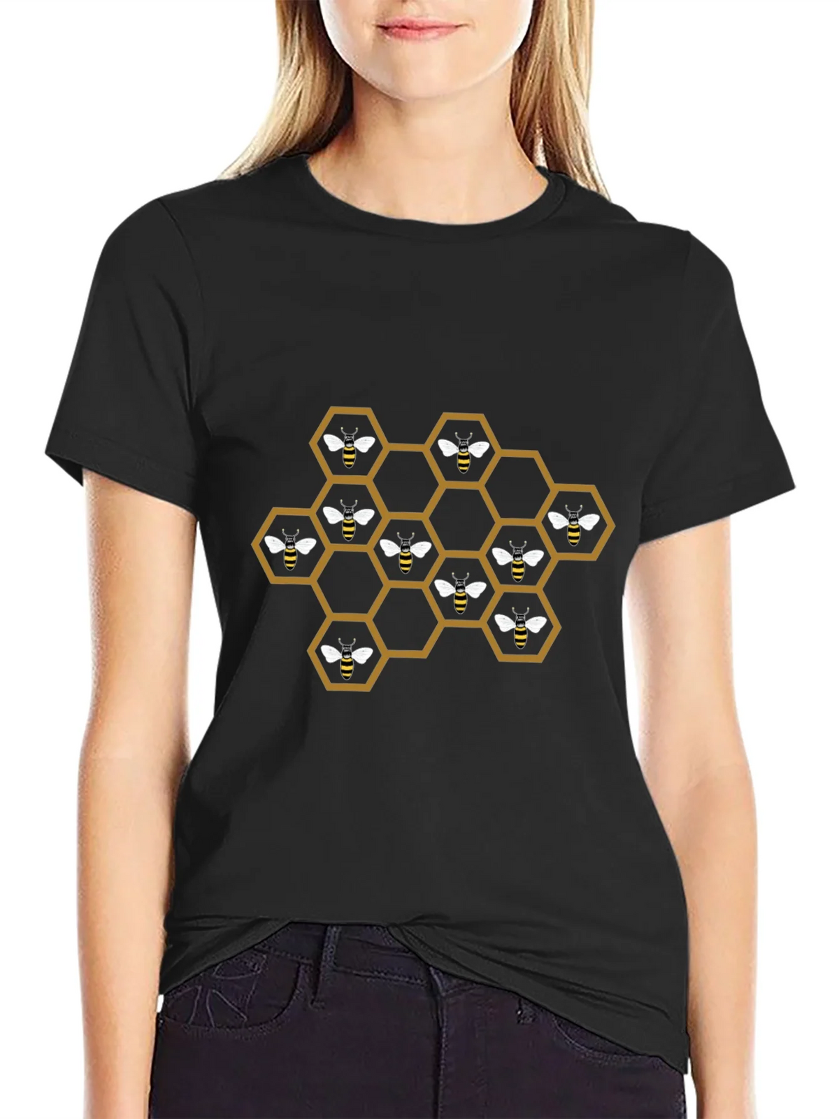 Honeycomb Bee T-Shirt - Unique Graphic Tee product image 2