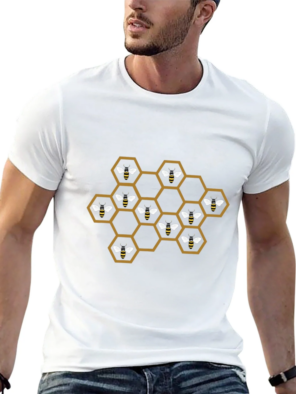 Honeycomb Bee T-Shirt - Unique Graphic Tee product image 12
