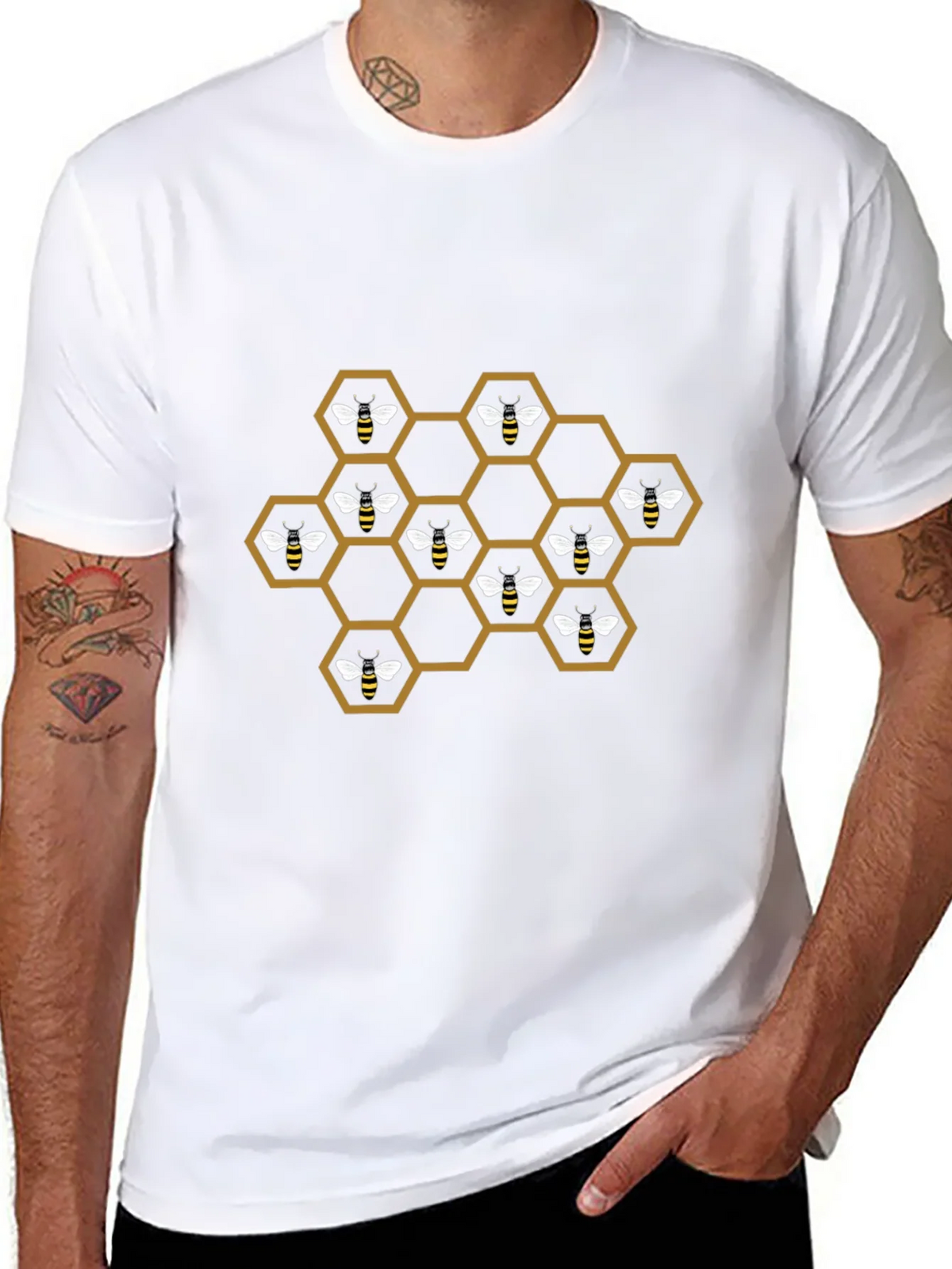 Honeycomb Bee T-Shirt - Unique Graphic Tee product image 7