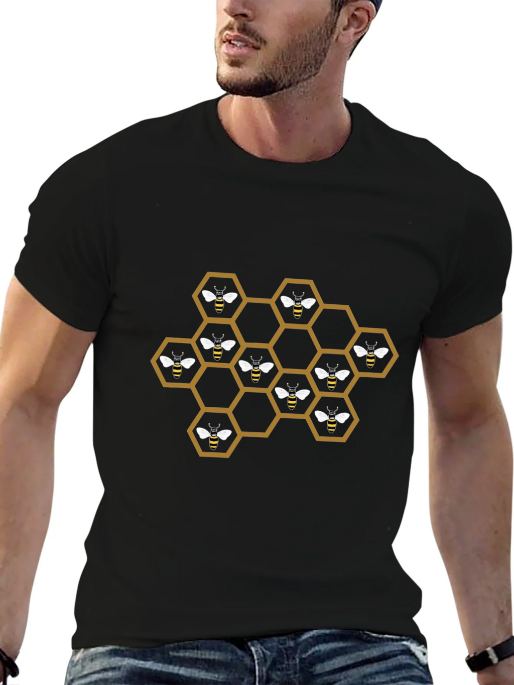 Honeycomb Bee T-Shirt - Unique Graphic Tee product image 6